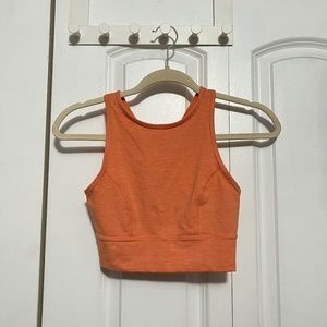 orange active wear sports tank top